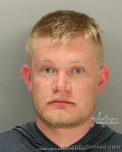 Mugshot of Kyle Daniel Srack booked in Ada County, Idaho on July 3, 2026