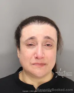 Mugshot of Najwa Ibrahim Ajaj booked in Ada County, Idaho on September 7, 2026
