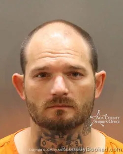Mugshot of Zackary David clifton Orand booked in Ada County, Idaho on May 12, 2026