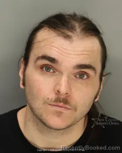 Mugshot of Anthony J C R B Sands booked in Ada County, Idaho on August 30, 2026