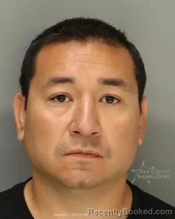 Mugshot of Marco Jose Morado booked in Ada County, Idaho on May 13, 2026