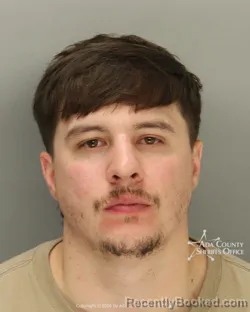Mugshot of Nikolas James Glazer booked in Ada County, Idaho on September 27, 2026