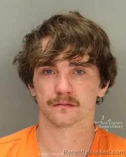 Mugshot of Keyan Wayne Woodcock booked in Ada County, Idaho on June 24, 2026