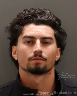 Mugshot of Adrian Arechiga booked in Ada County, Idaho on March 8, 2026