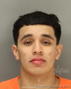 Mugshot of Nicholas Manzo booked in Ada County, Idaho on March 8, 2026