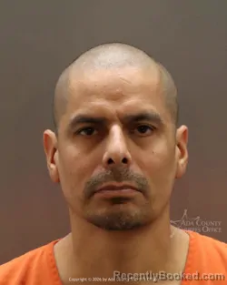 Mugshot of Adrian Salcedo booked in Ada County, Idaho on March 8, 2026
