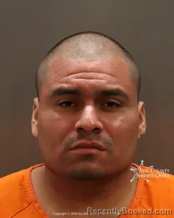 Mugshot of Raul Mendoza Alvarez booked in Ada County, Idaho on March 8, 2026