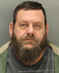 Mugshot of Earl Eugene Ammerman booked in Ada County, Idaho on March 16, 2026