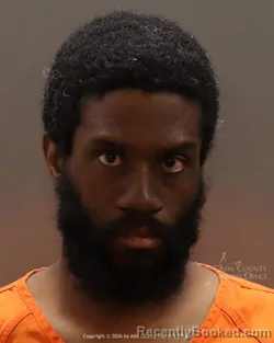 Mugshot of Lamone Victor Thompson booked in Ada County, Idaho on March 26, 2026