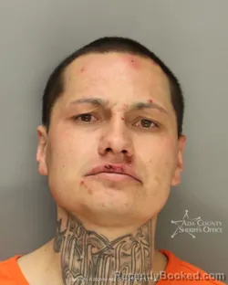 Mugshot of Amos Dylan Escudero booked in Ada County, Idaho on March 26, 2026