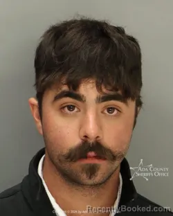 Mugshot of Javier Carl Mendiola booked in Ada County, Idaho on March 28, 2026