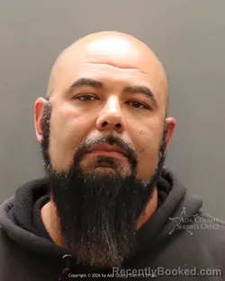 Mugshot of Christopher Hendricks booked in Ada County, Idaho on April 16, 2026
