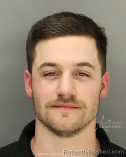 Mugshot of Andrew Thomas Bomkamp booked in Ada County, Idaho on May 1, 2026