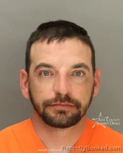 Mugshot of Dustin Stowe booked in Ada County, Idaho on May 6, 2026