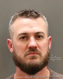 Mugshot of Mason David Hardin booked in Ada County, Idaho on May 17, 2026