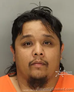 Mugshot of Brandon Omar Gonzales booked in Ada County, Idaho on May 21, 2026