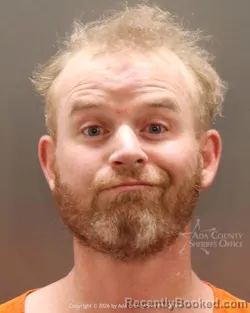 Mugshot of Justin Paul Mayer booked in Ada County, Idaho on June 22, 2026