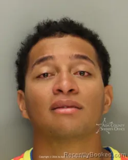 Mugshot of Nicolas Andres Ponce ramos booked in Ada County, Idaho on July 4, 2026