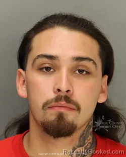 Mugshot of Ceasar Gabriel Menchaca booked in Ada County, Idaho on July 11, 2026