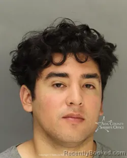 Mugshot of Adrian Eric Gabriel Garcia booked in Ada County, Idaho on August 12, 2026