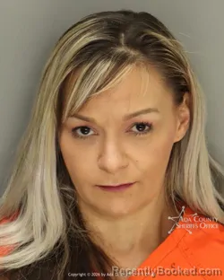 Mugshot of Jennifer Tracy Fenton booked in Ada County, Idaho on August 14, 2026