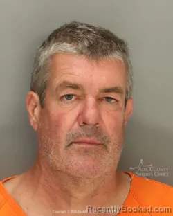 Mugshot of Brett Christopher Plummer booked in Ada County, Idaho on August 18, 2026