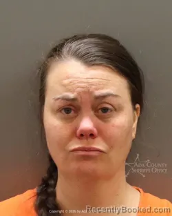 Mugshot of Kayla Micaela Hoover-Cypher booked in Ada County, Idaho on August 20, 2026