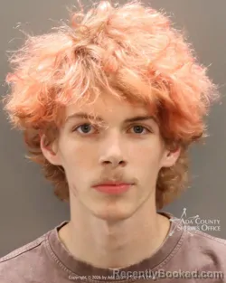 Mugshot of Kaeldon Rae Slusher booked in Ada County, Idaho on August 20, 2026