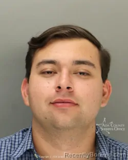 Mugshot of Roman Rosenberg Quintanilla booked in Ada County, Idaho on August 22, 2026