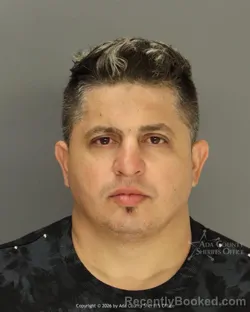 Mugshot of Julio Armando Martinez Sanchez booked in Ada County, Idaho on August 23, 2026