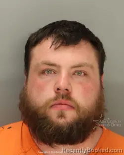 Mugshot of Jacob Charles Lichtenhan booked in Ada County, Idaho on August 24, 2026
