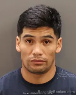 Mugshot of Kevin Ehiner Rojas Cosme booked in Ada County, Idaho on August 25, 2026