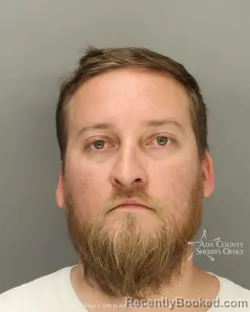 Mugshot of Christopher Michael Motta booked in Ada County, Idaho on August 26, 2026