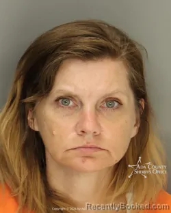 Mugshot of Jennifer Rashele Flanders booked in Ada County, Idaho on August 27, 2026