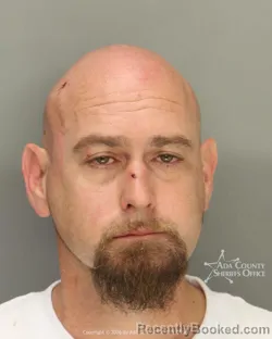 Mugshot of Christopher Allen Roberts booked in Ada County, Idaho on August 28, 2026
