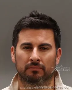 Mugshot of Miguel Maynez Moreno booked in Ada County, Idaho on August 30, 2026