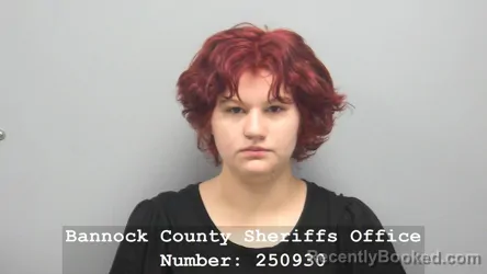 Mugshot of Hannah Elizabeth Morgan booked in Bannock County, Idaho on August 20, 2026