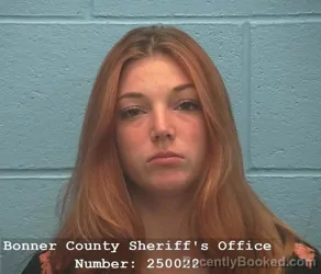 Mugshot of MADDISON BAILEY JUSTINE STILTZ booked in Bonner County, Idaho on July 19, 2026