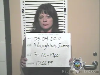 Mugshot of Suzen Mary-Elise Naughton booked in Bonneville County, Idaho on August 25, 2026