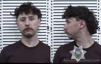 Mugshot of RYAN PARKER FORREST BURNS booked in Bonneville County, Idaho on March 29, 2026