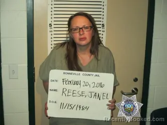 Mugshot of JANEL MARIE REESE booked in Bonneville County, Idaho on May 24, 2026