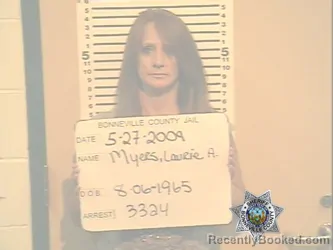 Mugshot of LAURIE ANN MYERS booked in Bonneville County, Idaho on May 30, 2026
