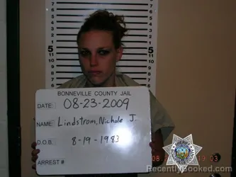 Mugshot of Nichole Jean Lindstrom booked in Bonneville County, Idaho on September 17, 2026