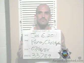Mugshot of CHRISTOPHER J PENA booked in Bonneville County, Idaho on April 2, 2026