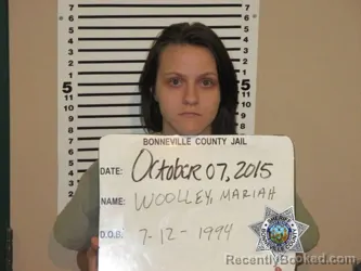 Mugshot of Mariah Dawn Woolley booked in Bonneville County, Idaho on August 26, 2026