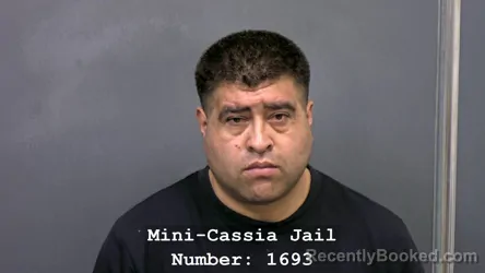 Mugshot of BENITO MUNOZ GARCIA booked in Cassia County, Idaho on July 3, 2026