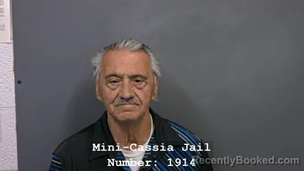 Mugshot of OLIVER JAKE OLIVAS booked in Cassia County, Idaho on July 8, 2026