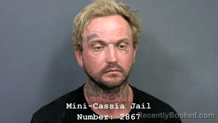 Mugshot of DANIEL PHILLIP FREY booked in Cassia County, Idaho on July 29, 2026