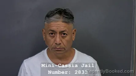 Mugshot of XXXX SANDOVAL BONILLA booked in Cassia County, Idaho on August 5, 2026