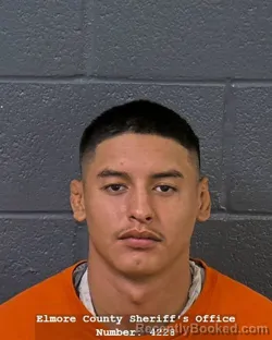 Mugshot of Gabriel Angel Martinez booked in Elmore County, Idaho on October 26, 2026